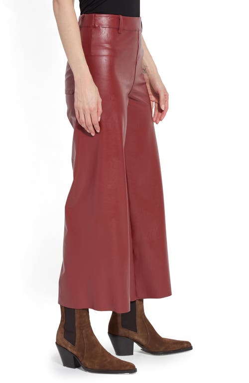 Lyssé Lysse High Waist Faux Leather Wide Leg Pants In Brown