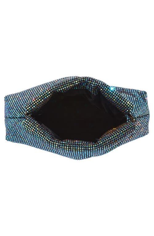 Dolce Vita Akila Crystal Mesh Foldover Clutch In Silver