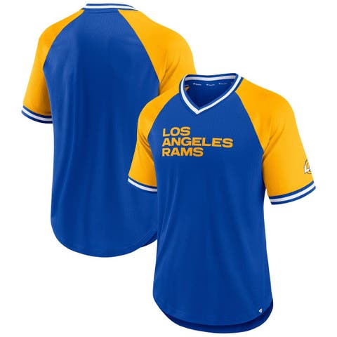 Men's Fanatics Branded Royal Los Angeles Rams Second Wind Raglan V-Neck T-Shirt