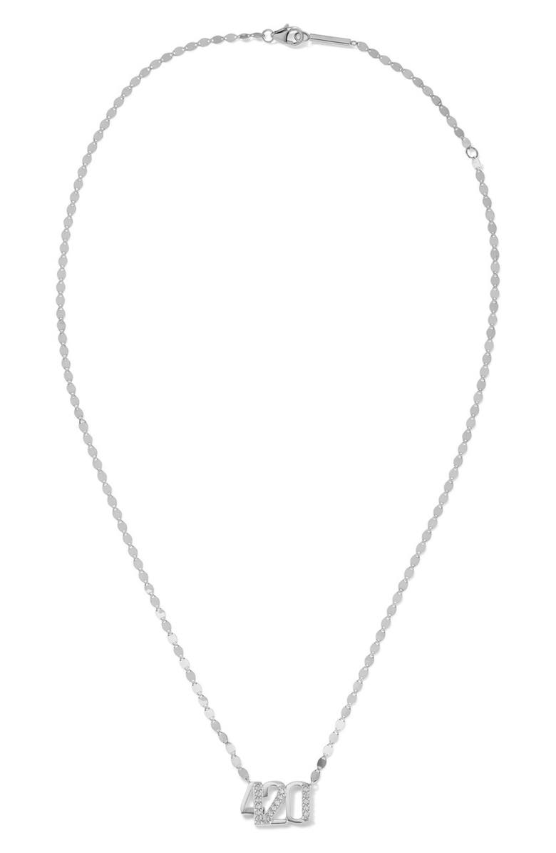 LANA Diamond 3 Number Pendant Necklace, Main, color, 