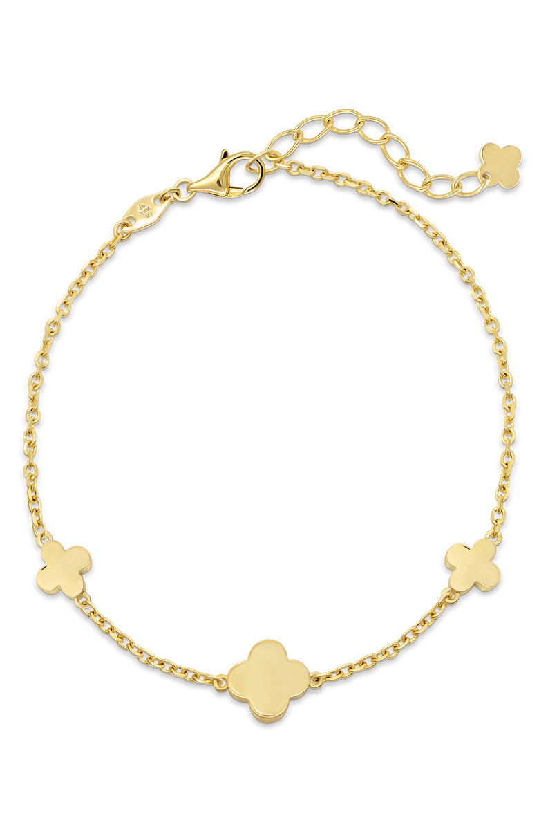 DEVATA Clover Chain Bracelet in 14K Gold, 10mm, Main, color, Yellow Gold