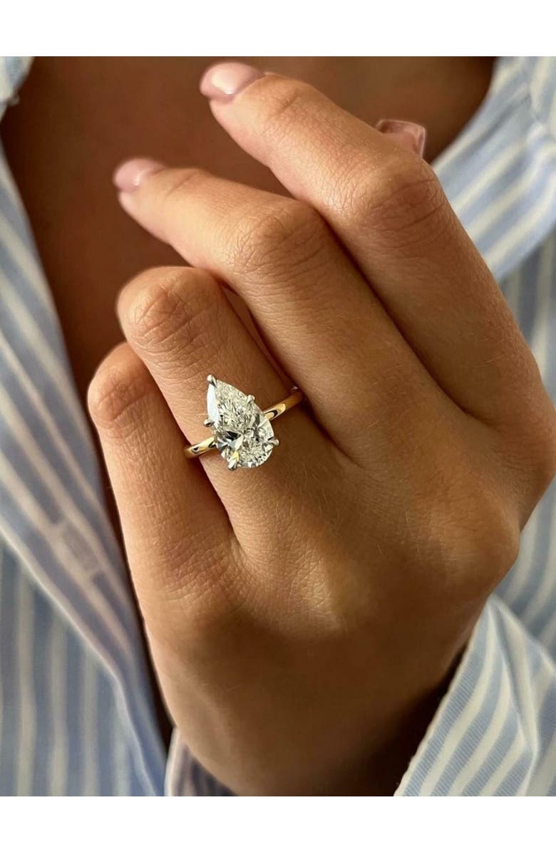 Bliss Diamond Certified 4 Ct Pear Solitaire Diamond Engagement Ring 14k Gold Lab Grown, Alternate, color, 