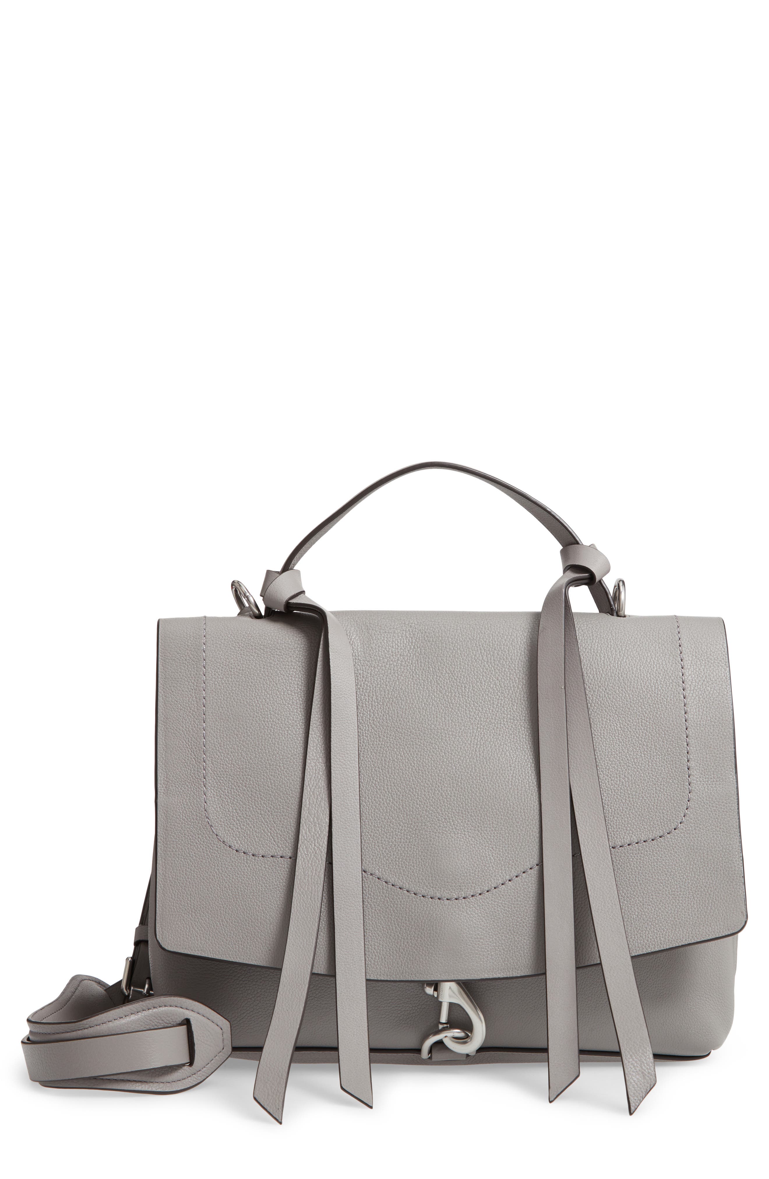 Stella Leather Satchel, Main, color, GREY