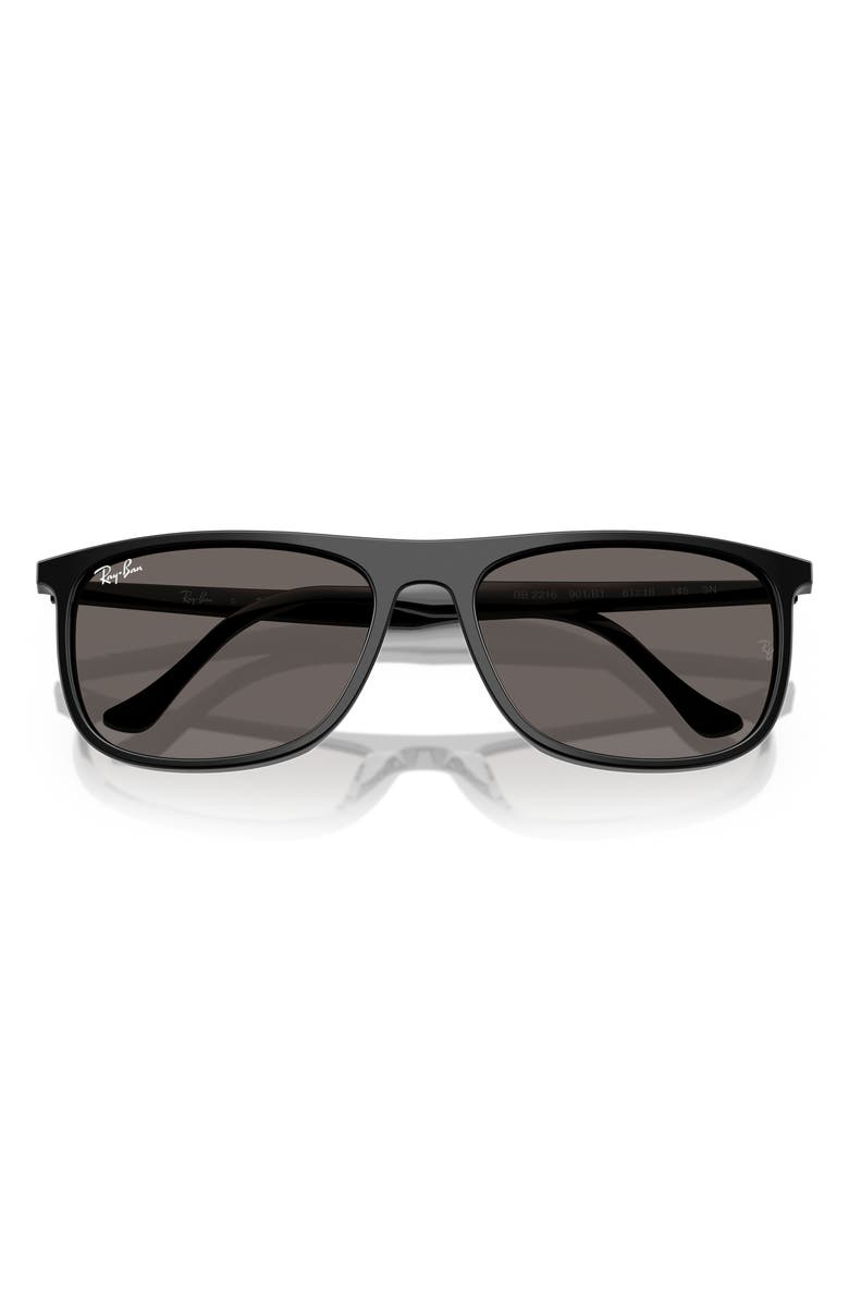 Ray-Ban 61mm Rectangular Sunglasses, Alternate, color, Black