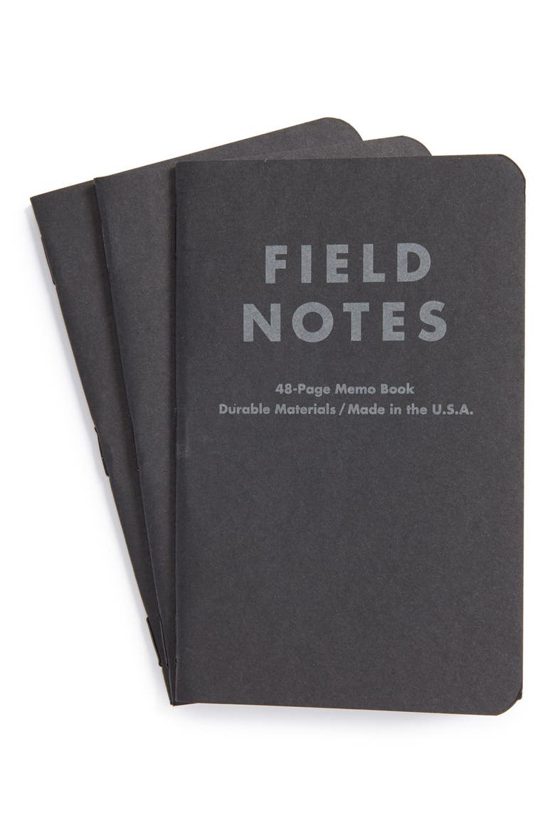 'Pitch Black' Dot-Graph Memo Books, Main, color, BLACK