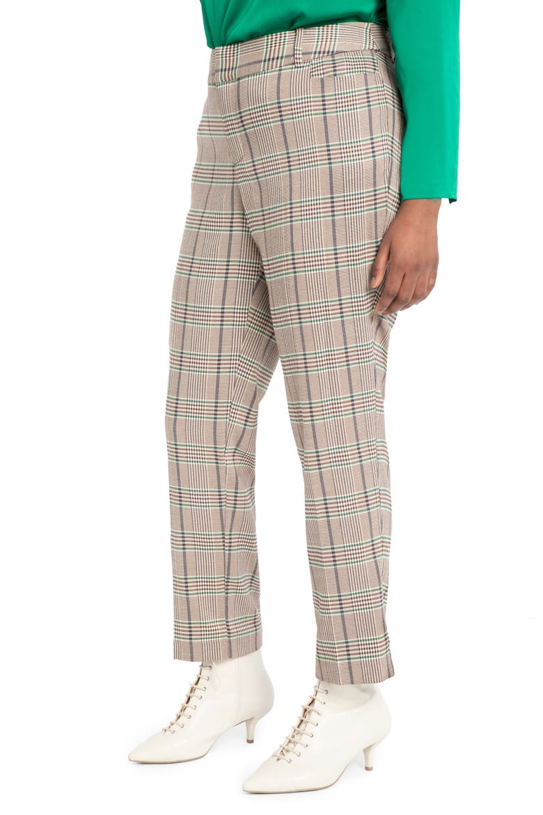 Plaid Kady Trousers, Main, color, BROWN AND GREEN