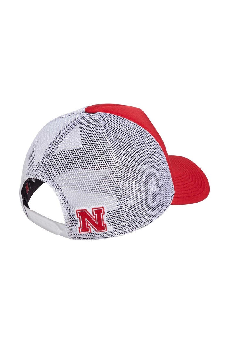 Men's adidas Scarlet/White Nebraska Huskers Foam Trucker Snapback Hat, Alternate, color, Scarlet