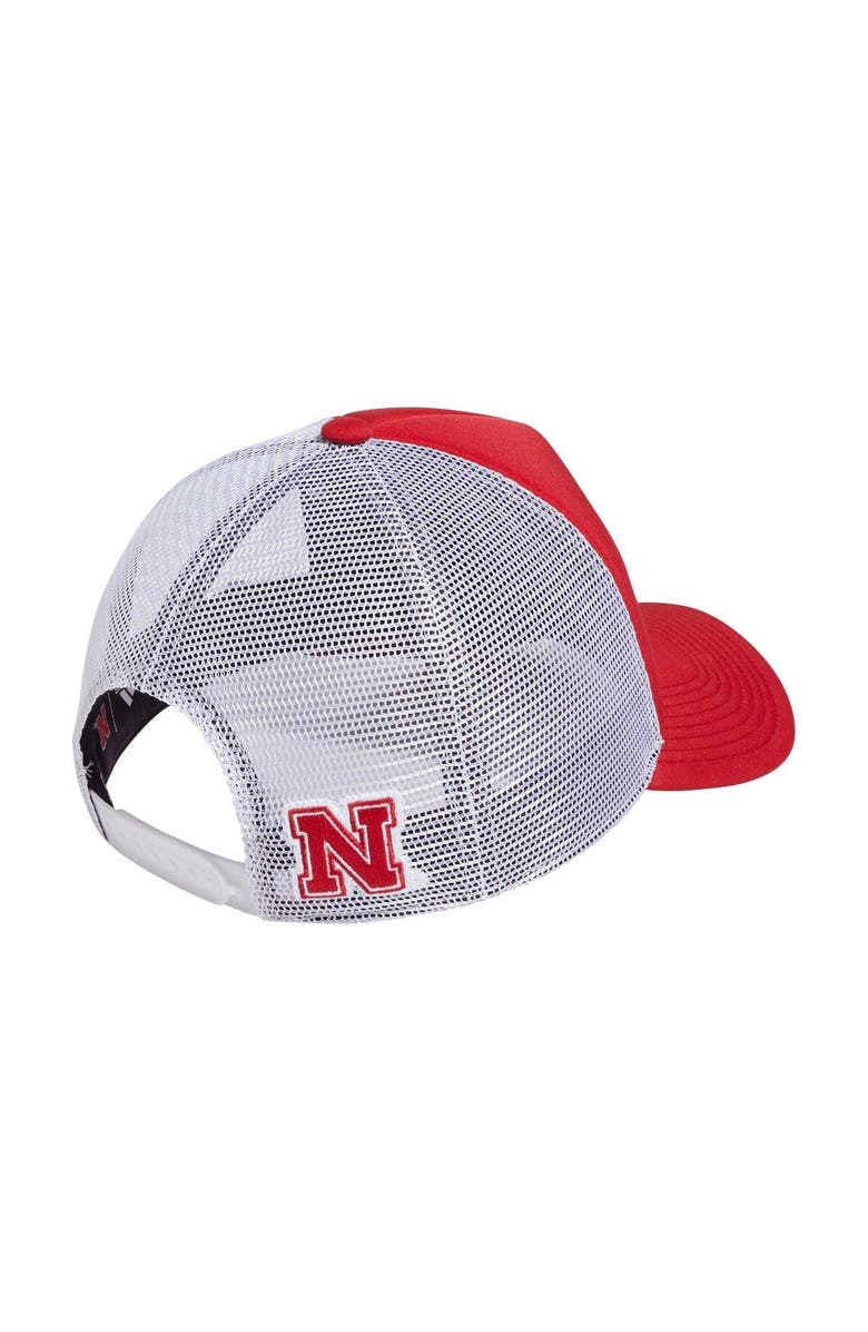 adidas Men's adidas Scarlet/White Nebraska Huskers Foam Trucker Snapback Hat, Alternate, color, 