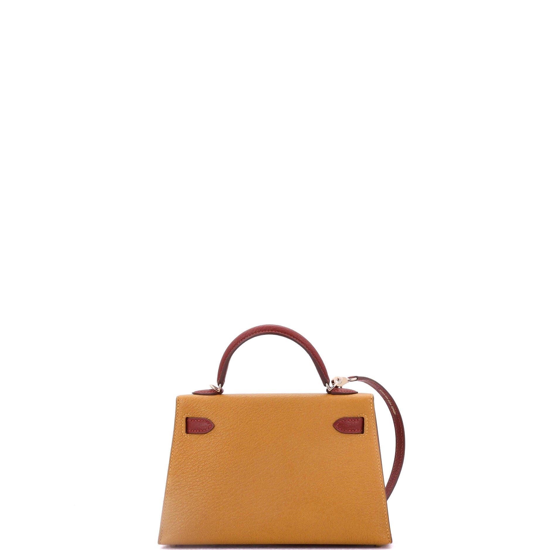 Pre-Owned Hermes Kelly Mini II Bag Bicolor Chevre Mysore with Permabrass Hardware 20, Alternate, color, 