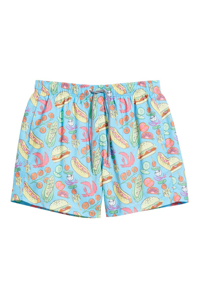 Grill Master Mid Length Swim Trunks, Alternate, color, BLUE