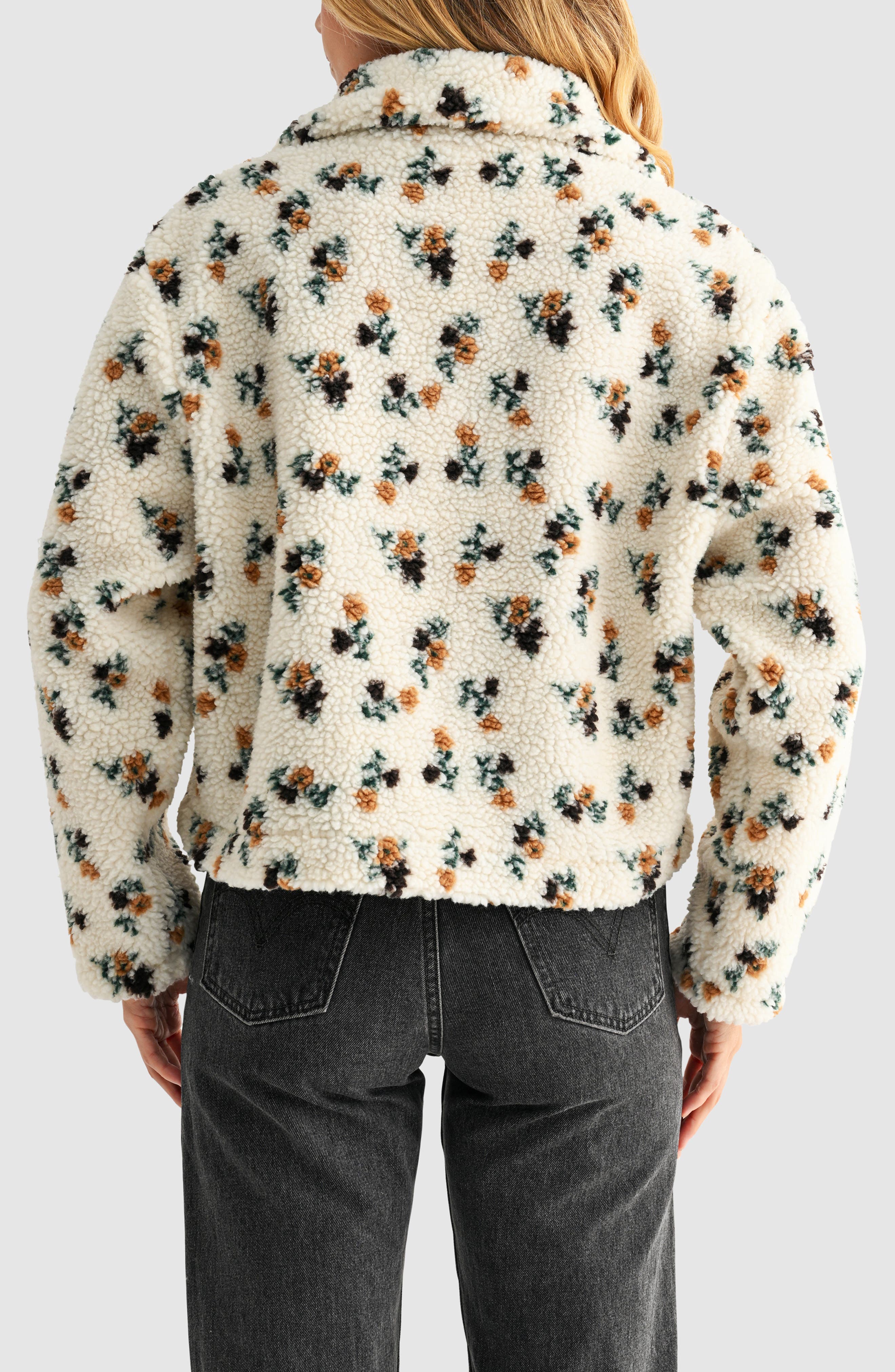 Floral High Pile Fleece Half-Zip Pullover - image 2