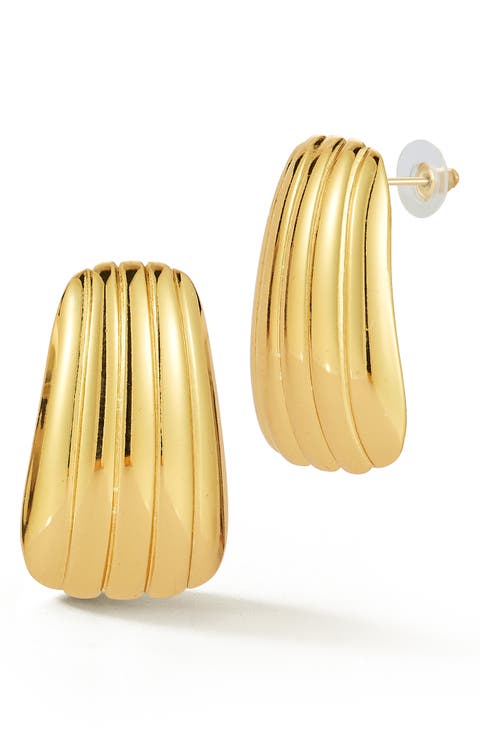 Ribbed Stud Earrings