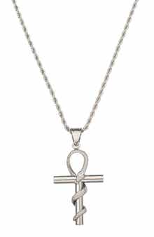 EYE CANDY LOS ANGELES Men's Premium Collection Snake Cross Pendant Necklace