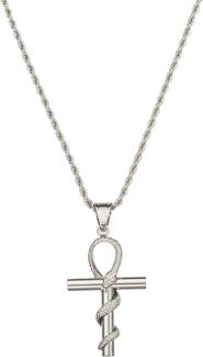 EYE CANDY LOS ANGELES Men's Premium Collection Snake Cross Pendant Necklace