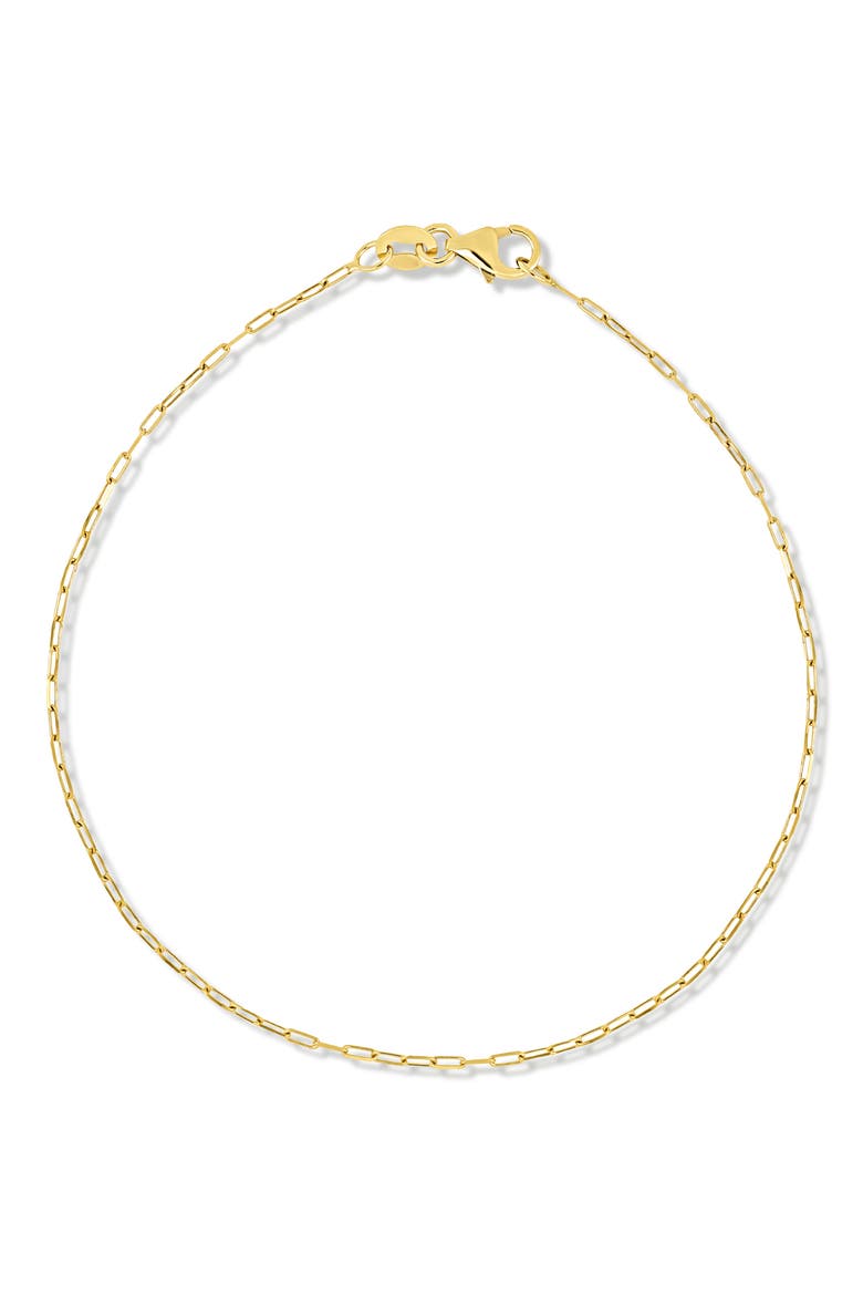 14K Gold Paper Clip Chain Bracelet, Main, color, 14K YELLOW GOLD