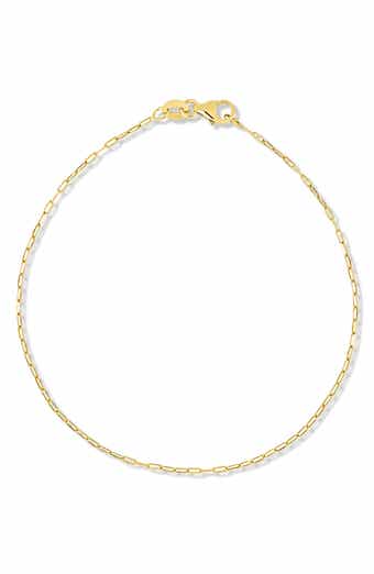 14K Gold Paper Clip Chain Bracelet