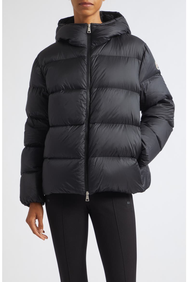 Feligule Water Repellent Down Puffer Jacket, Main, color, BLACK