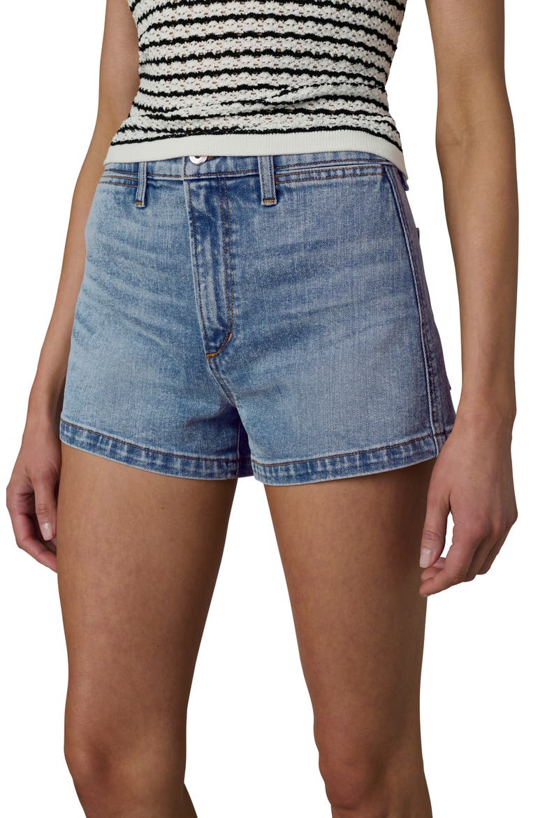 The A-Line Welt Pocket Denim Shorts, Alternate, color, VERNAL
