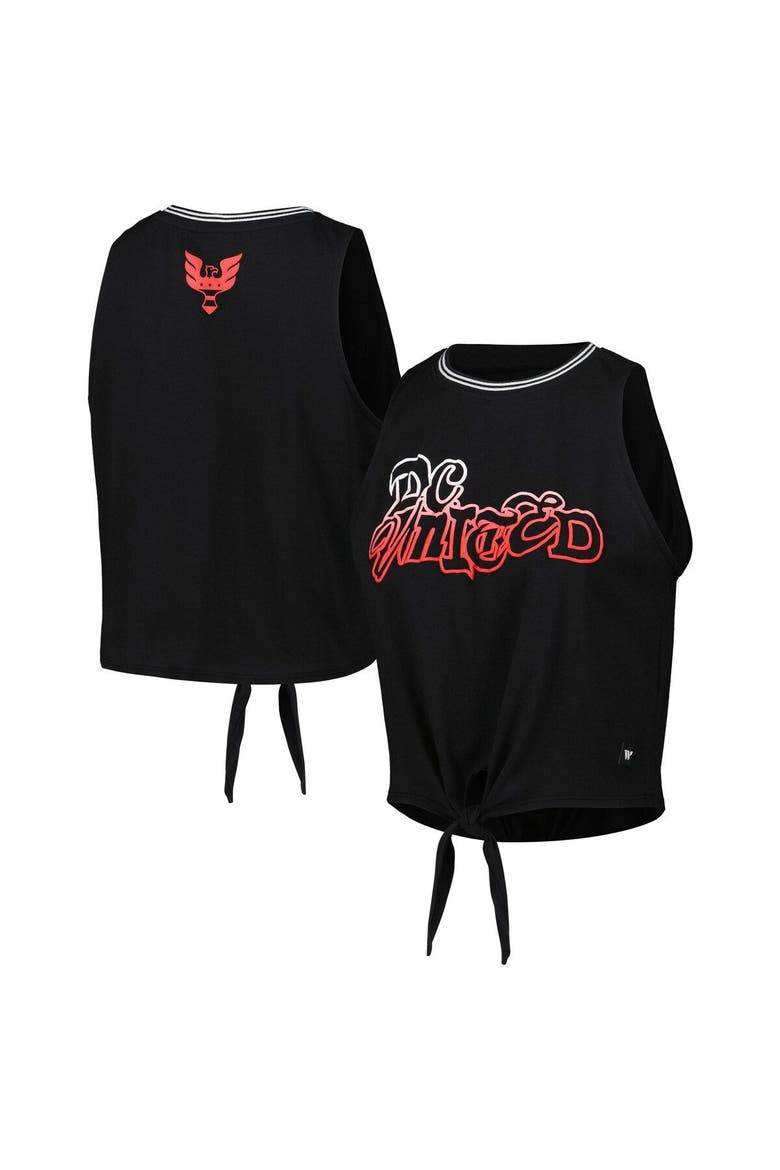 Women's The Wild Collective White D.C. United Twist-Tie Tank Top, Main, color, Black