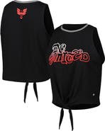 THE WILD COLLECTIVE Women's The Wild Collective White D.C. United Twist-Tie Tank Top