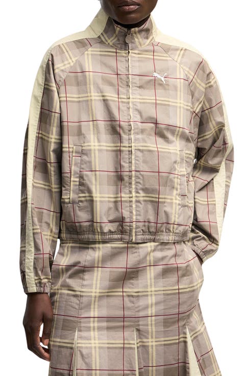 T7 Relaxed Tartan Woven Track Jacket