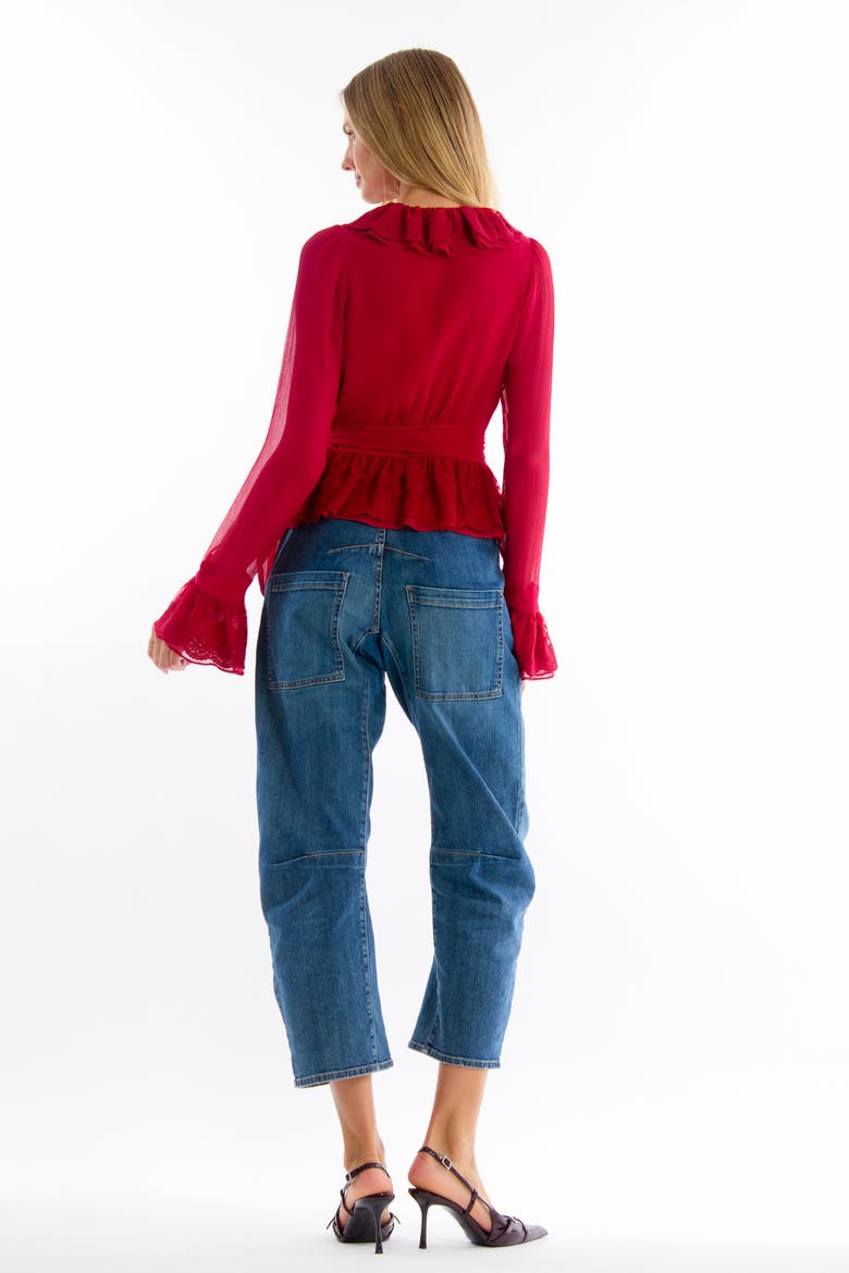 Poet Blouse, Alternate, color, Lipstick Red