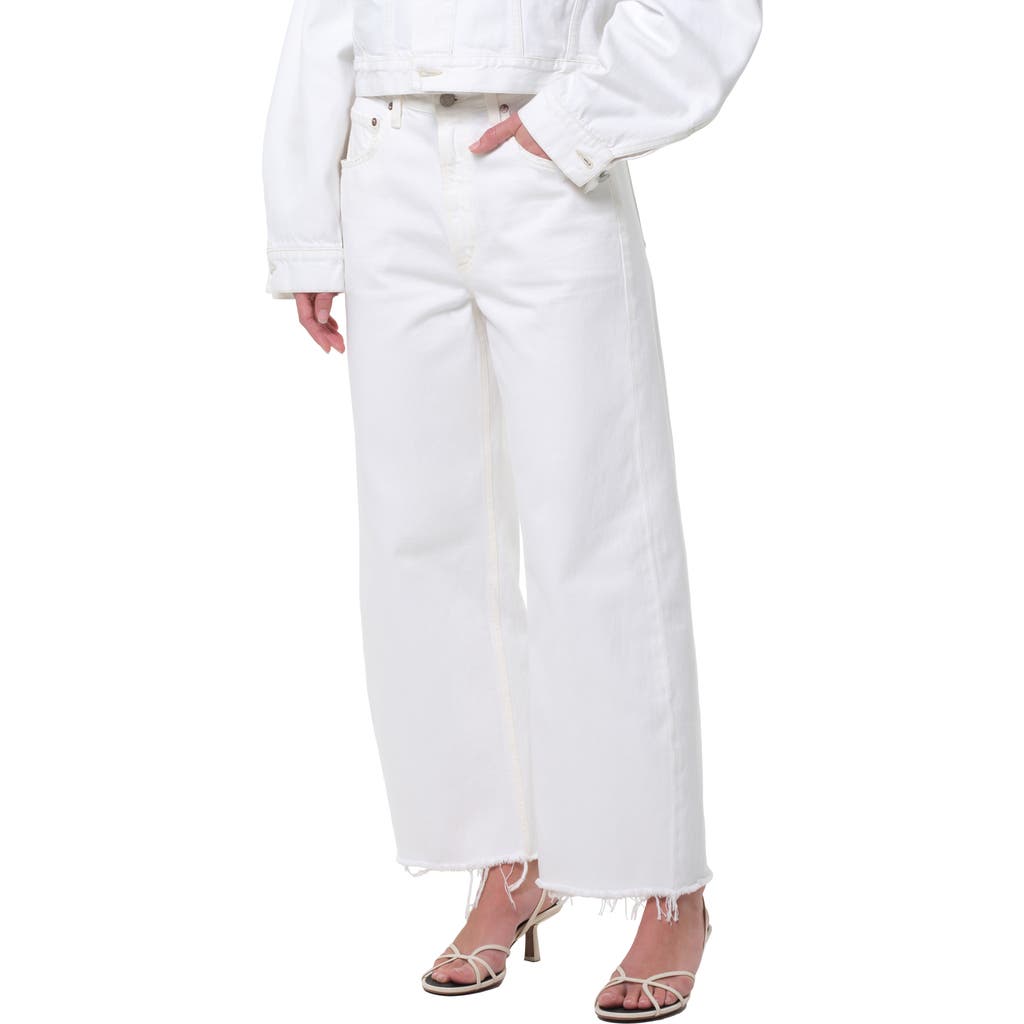 Agolde Low Curve Frayed Jeans In White