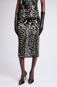 TOM FORD Lynx Jacquard Pencil Skirt