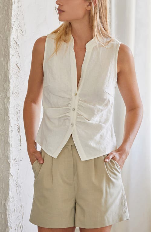 Crescent Sleeveless Mandarin Collar Blouse Top