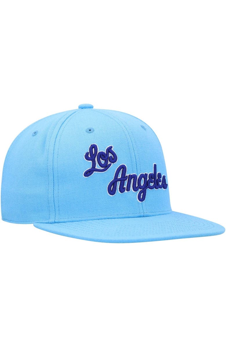 Mitchell & Ness Men's Mitchell & Ness Powder Blue Los Angeles Lakers Hardwood Classics MVP Team Ground 2.0 Fitted Hat, Alternate, color, 