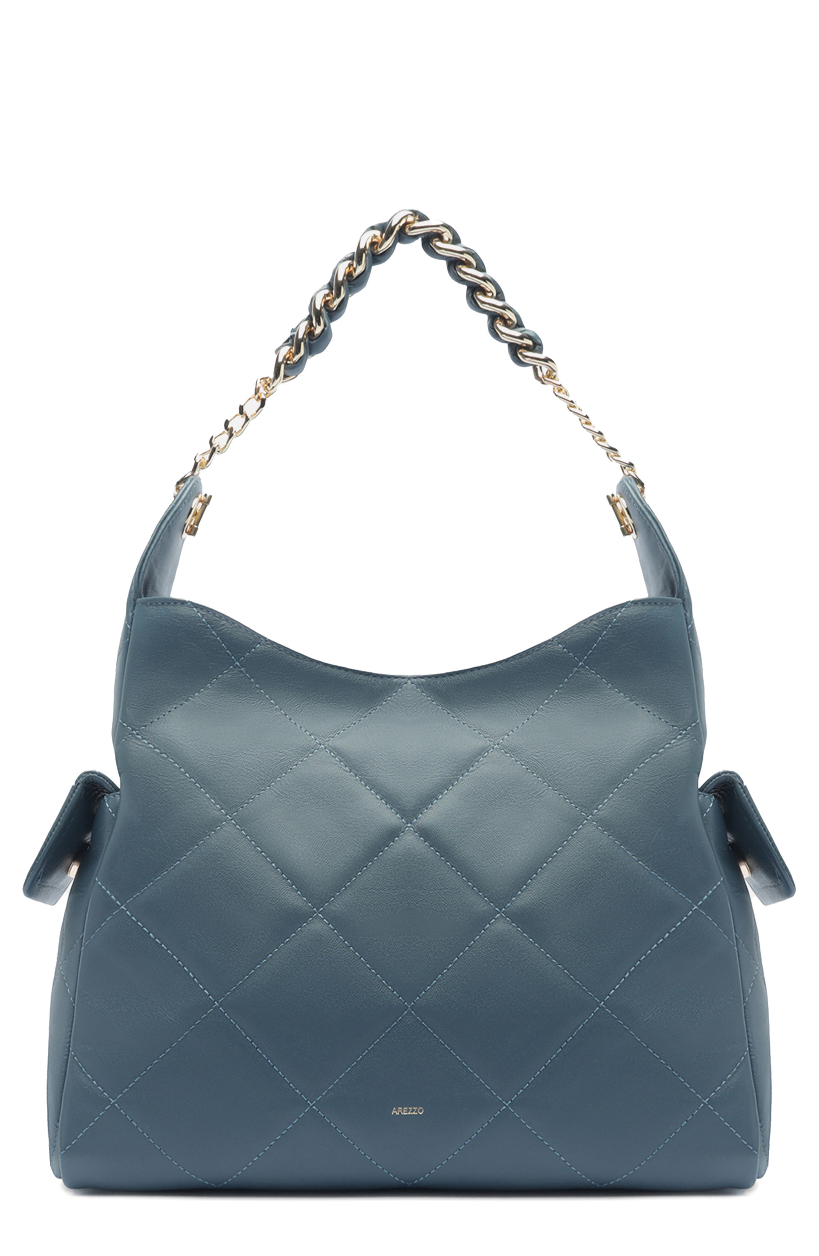 Diana Large Quilted Leather Tote, Main, color, MISTY BLUE