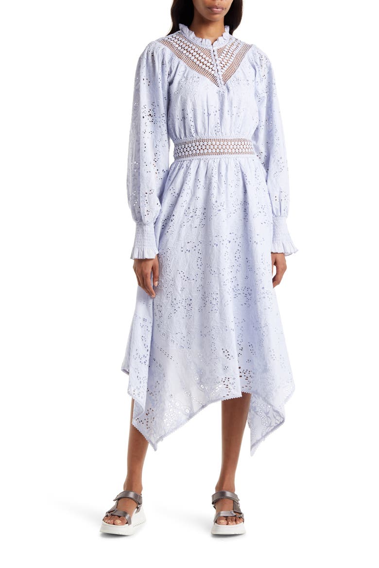 Gen Broderie Long Sleeve Dress, Alternate, color, GENTLE LAVENDER