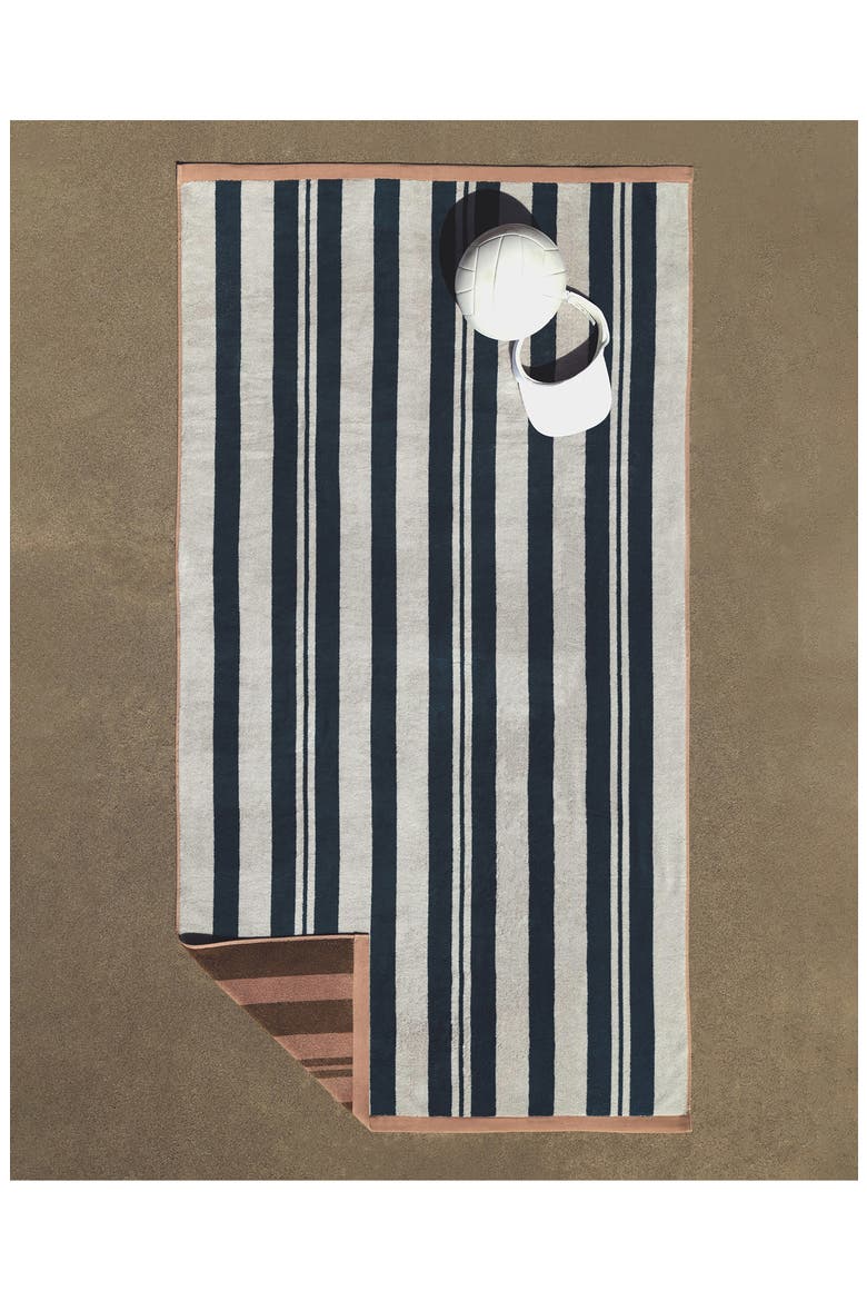 Casita Stripe Beach Towel, Alternate, color, DOVE AND PEACOCK