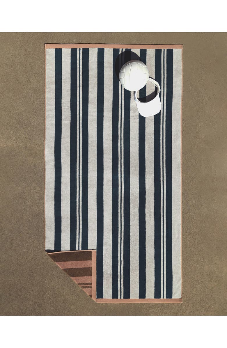 Parachute Casita Stripe Beach Towel, Alternate, color, Dove And Peacock