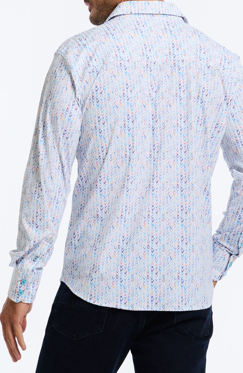 Robert Graham Slauson Classic Fit Herringbone Knit Button-Up Shirt, Alternate, color,