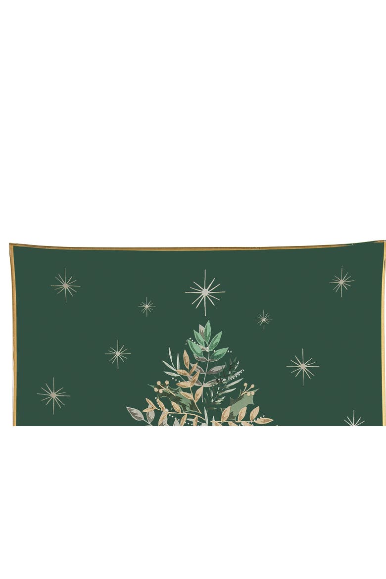 Emerald Christmas Tree Slump Glass Platter, Alternate, color, Green