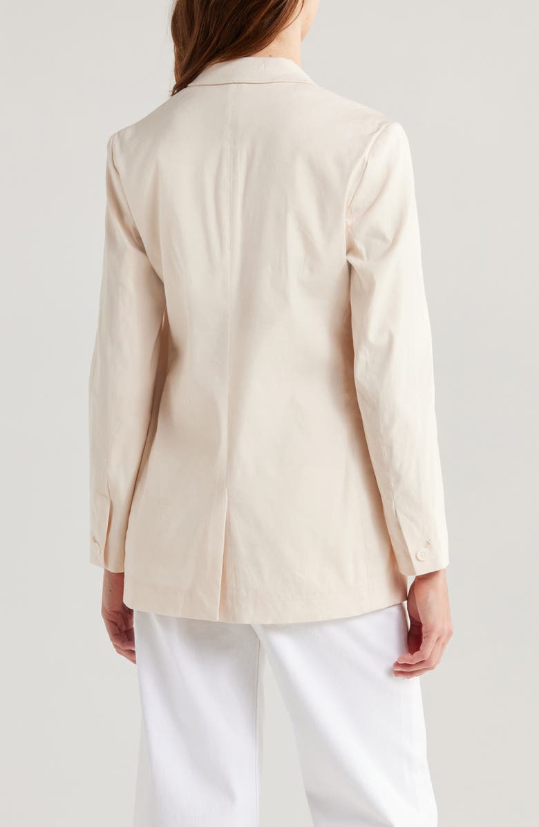 rag & bone Emile Double Breasted Linen Blend Blazer, Alternate, color, Ivory