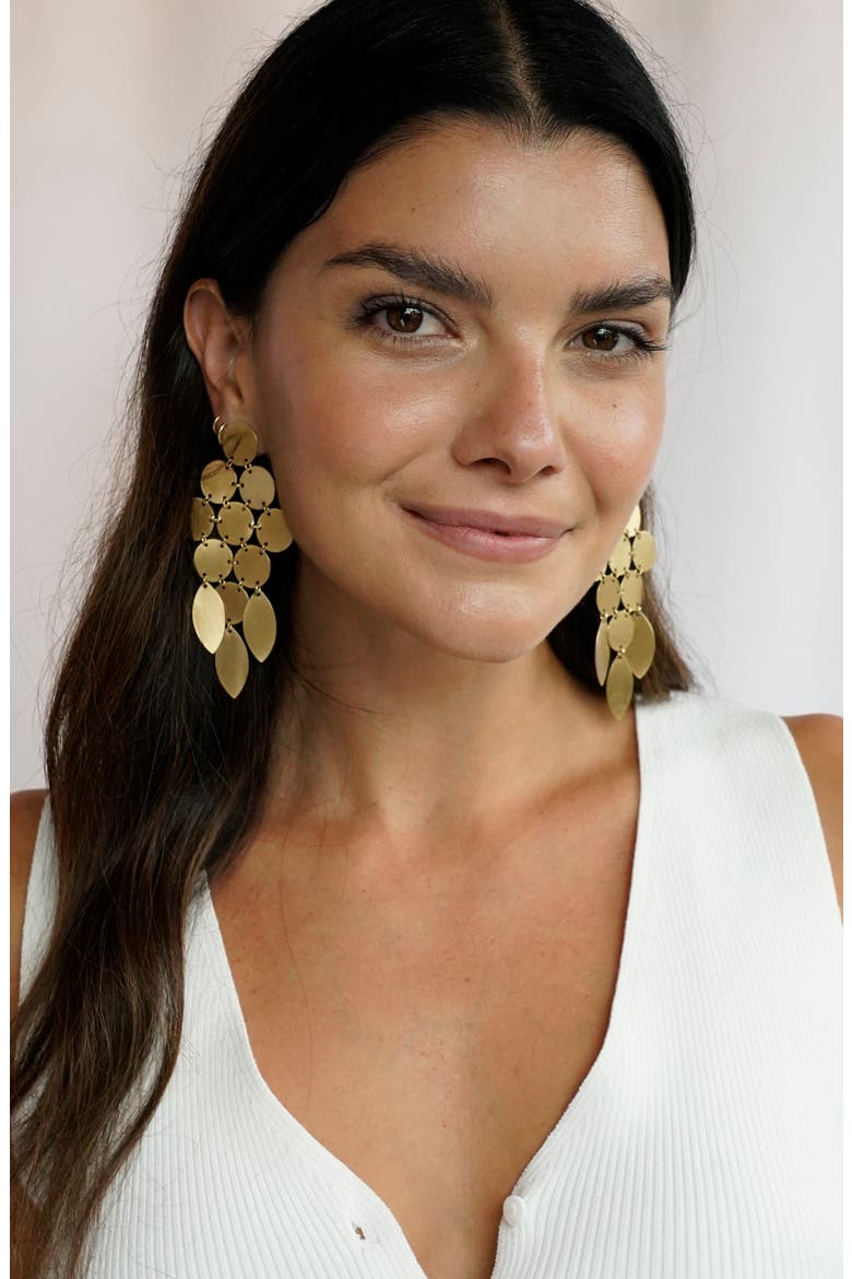Camilla Statement Drop Earrings, Alternate, color, GOLD