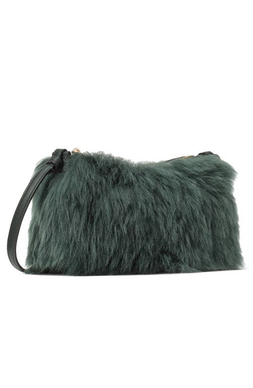 Kate Spade New York Loop Genuine Shearling Crossbody Bag In Green