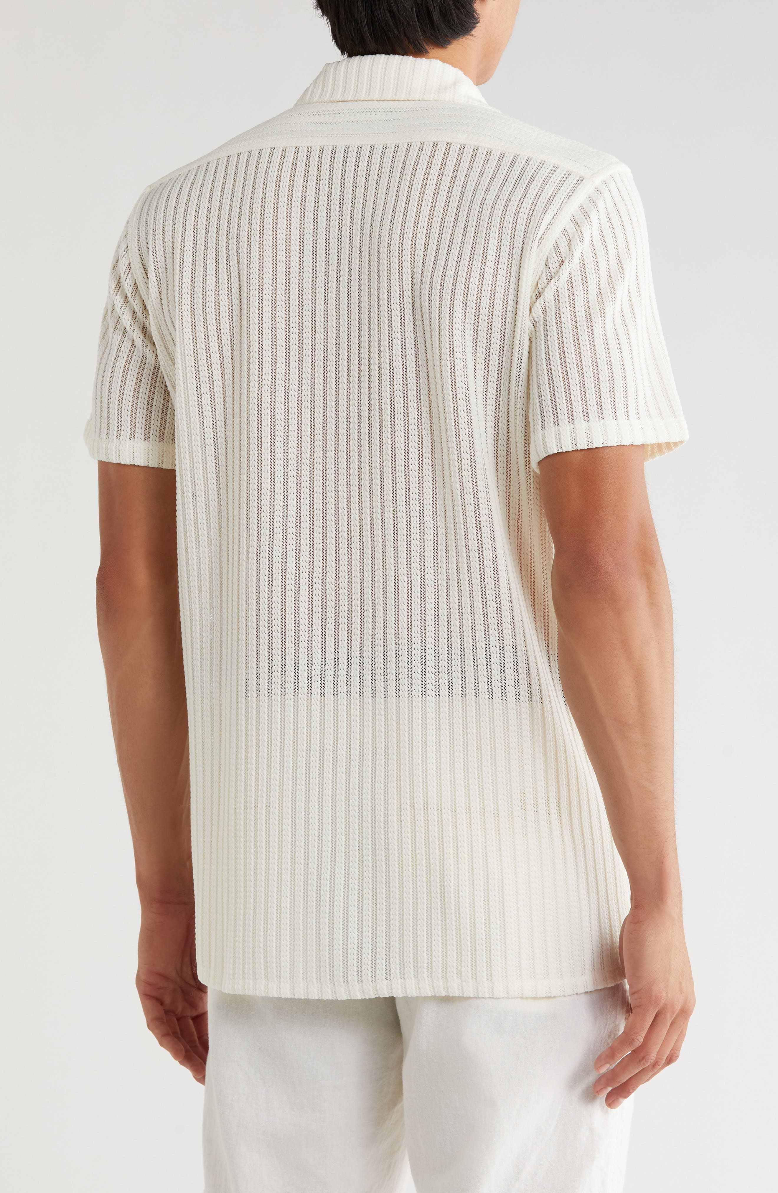 Textured Stripe Button-Up Shirt - image 4