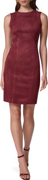 Donna Karan New York Sleeveless Faux Suede Sheath Dress