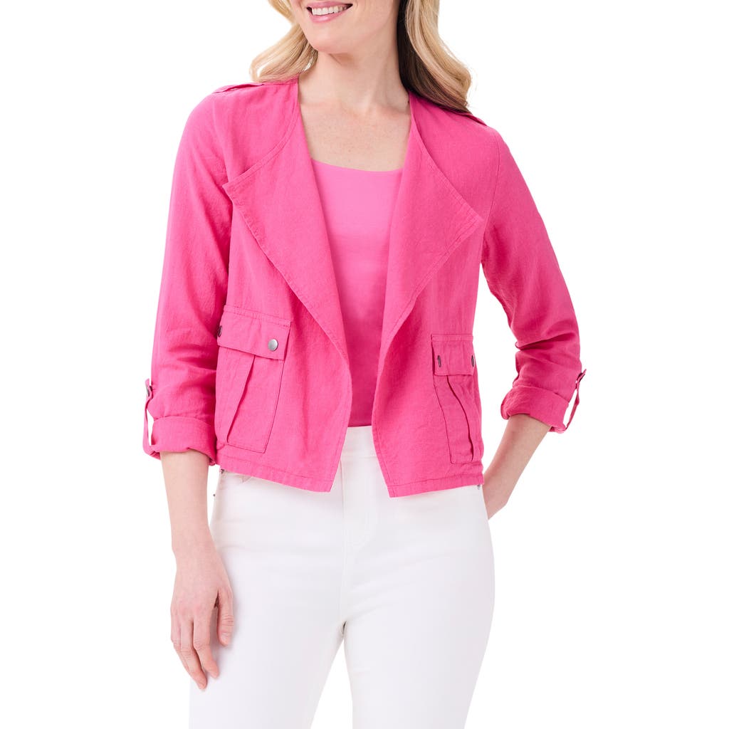 Nic + Zoe Nic+zoe Rumba Linen Blend Moto Jacket
