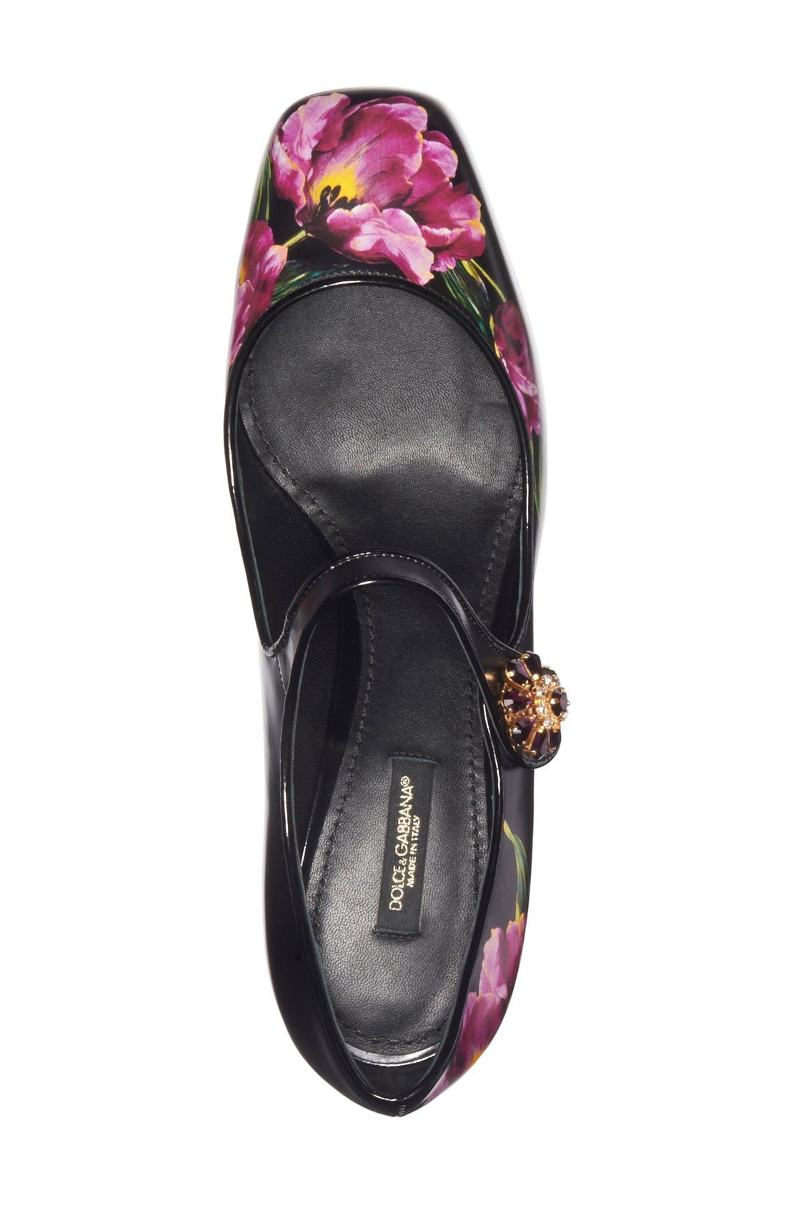 Dolce&Gabbana Floral Print Mary Jane Pump, Alternate, color, 