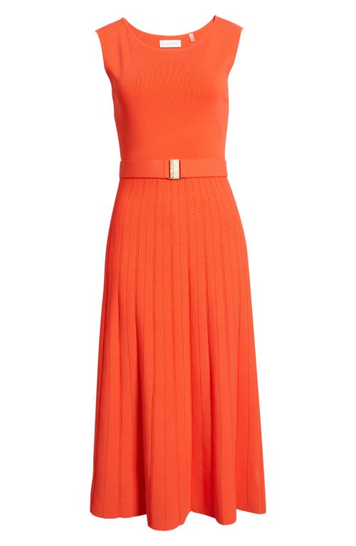 Elie Tahari The Sumner Sleeveless Knit Midi Dress In Orange Dream