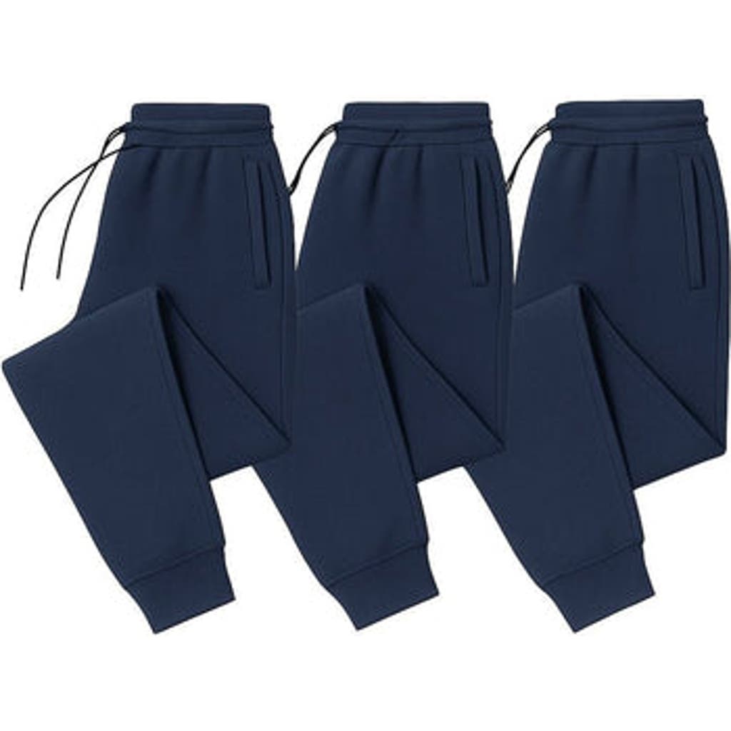 Benben 3 Pack Ultra Soft Fleece Jogger Sweatpants In Blue