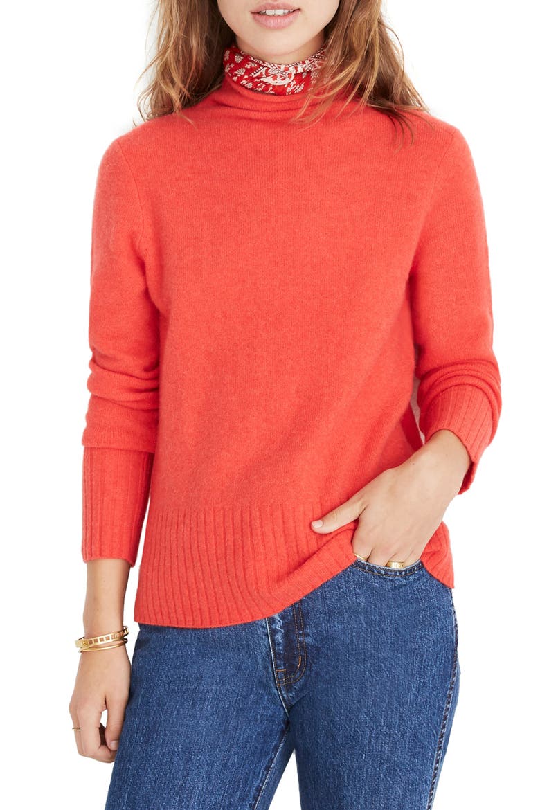 Inland Rolled Turtleneck Sweater, Main, color, SALSA RED