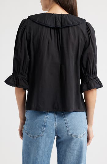 Ruffled Puff-Sleeve Top