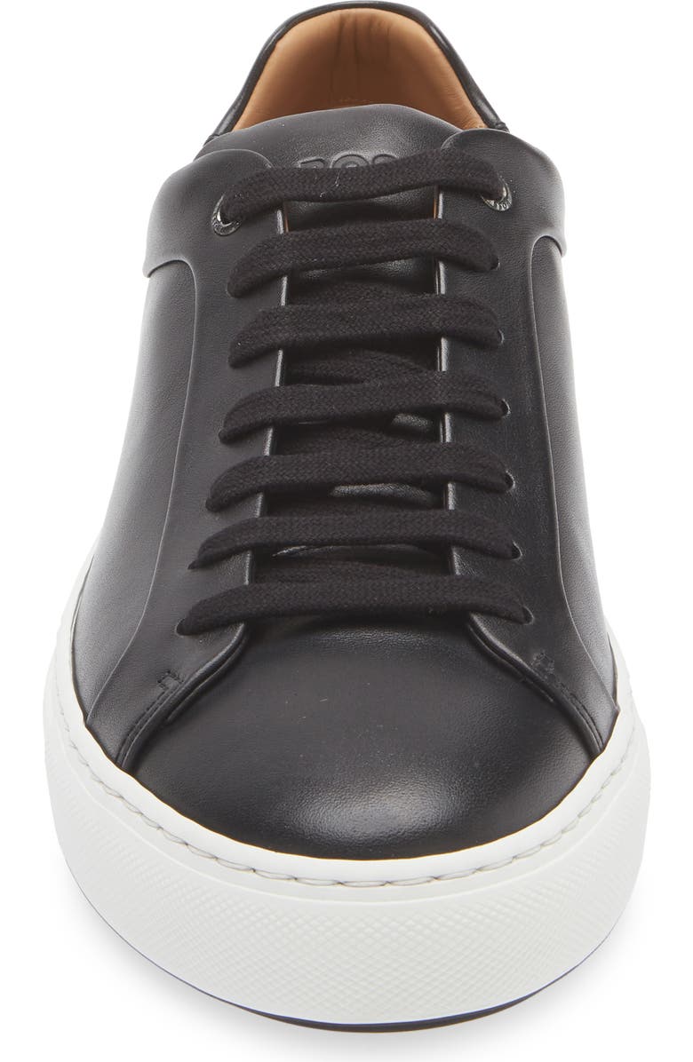 BOSS Mirage Lace-Up Leather Sneaker, Alternate, color, Black