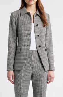 Elie Tahari The Greta Check Wool Blend Jacket