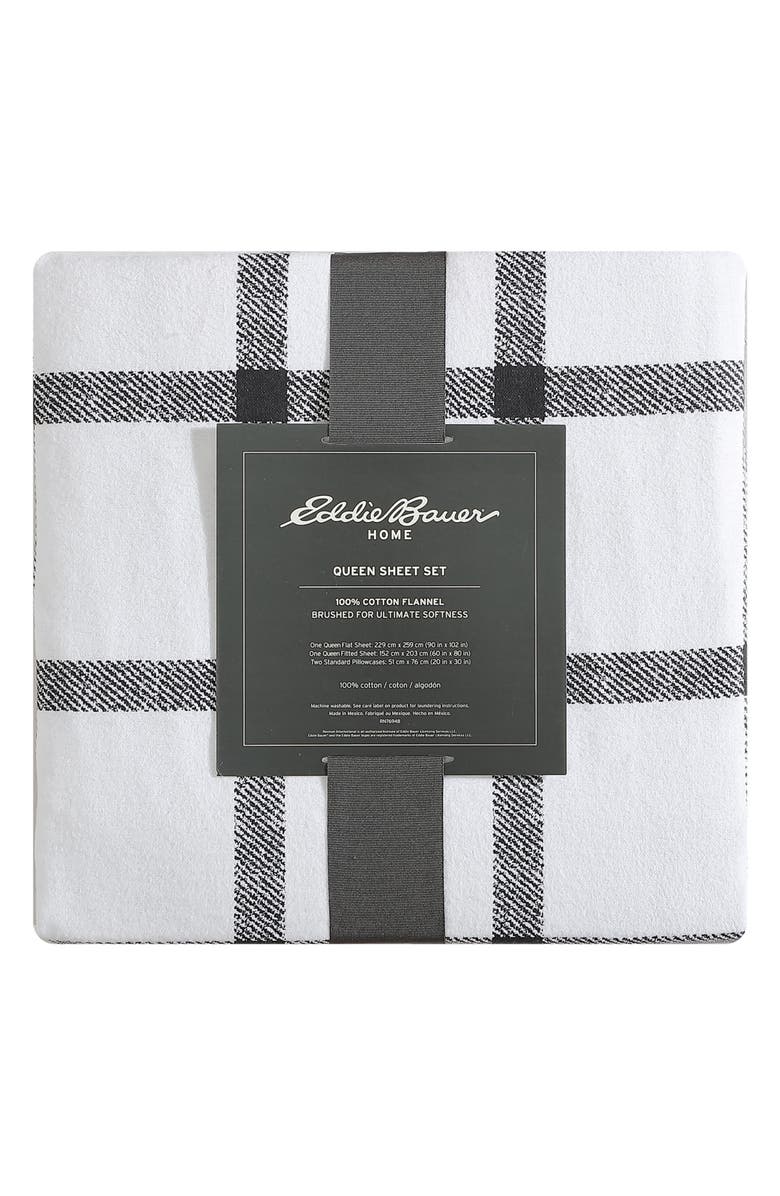 Eddie Bauer Bunkhouse Plaid Cotton Flannel Sheet Set, Alternate, color, Dark Grey